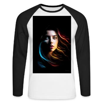 Sensual 1 - Unisex Long Sleeve Baseball T-Shirt - white/black - Front - Nik (191cm)