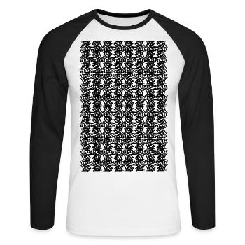 UNI-Struktur - Unisex Baseballshirt langarm - Weiß/Schwarz - Vorne - Nik (191cm)
