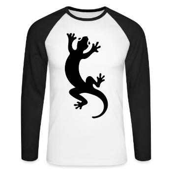 Salamander - Unisex Baseballshirt langarm - Weiß/Schwarz - Vorne - Nik (191cm)