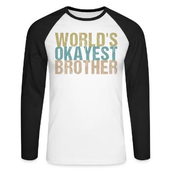Bester Bruder der Welt - Unisex Baseballshirt langarm - Weiß/Schwarz - Vorne - Nik (191cm)