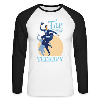 Tap Dance is my Therapy Tap Dance Tapdancing gift - Unisex Long Sleeve Baseball T-Shirt - white/black - Front - Nik (191cm)