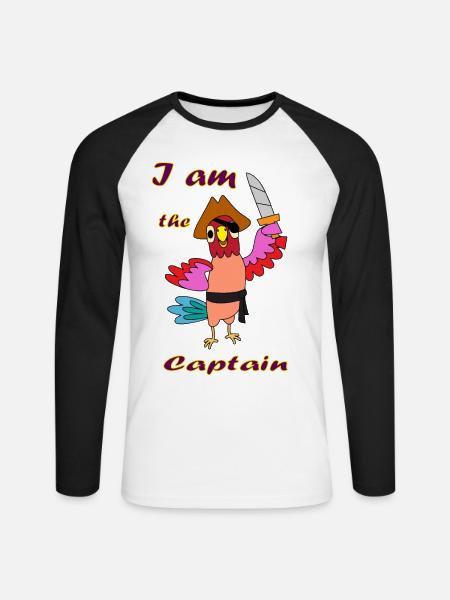 I am the Captain - Unisex Long Sleeve Baseball T-Shirt - white/black