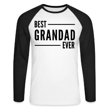 MEILLEUR GRAND-PÈRE DE TOUS LES TEMPS. CADEAU DE GRAND-PÈRE - T-shirt baseball manches longues Homme - blanc/noir - Devant - Nik (191cm)