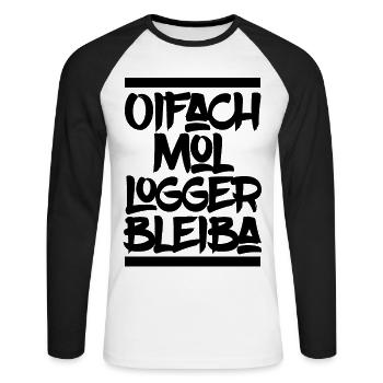 Schwaben Schwabe Schwäbisch Schwabenland Schwob - Unisex Baseballshirt langarm - Weiß/Schwarz - Vorne - Nik (191cm)