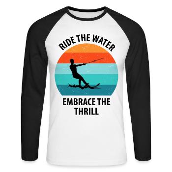Water skis, water skis, water skiers - Unisex Long Sleeve Baseball T-Shirt - white/black - Front - Nik (191cm)