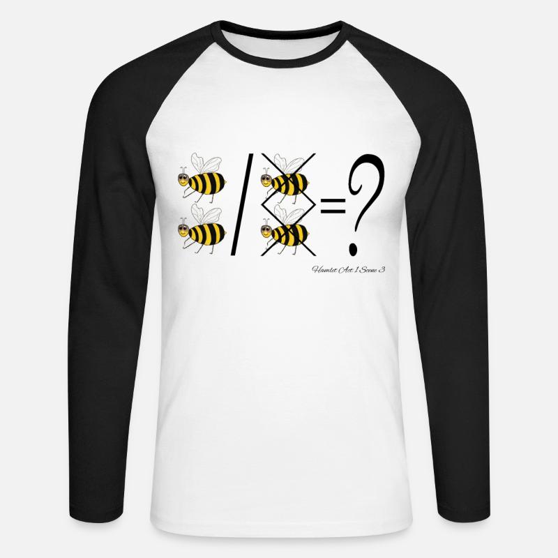 2B oder nicht 2B - Unisex Baseballshirt langarm - Weiß/Schwarz