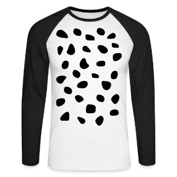 Cool Spotty Dappled Dalmatian Dog Pattern - Unisex Long Sleeve Baseball T-Shirt - white/black - Front - Nik (191cm)