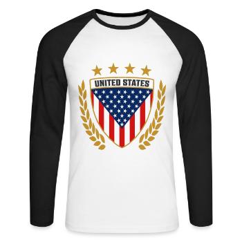 Champions USA - Celebrate American pride - Unisex Long Sleeve Baseball T-Shirt - white/black - Front - Nik (191cm)