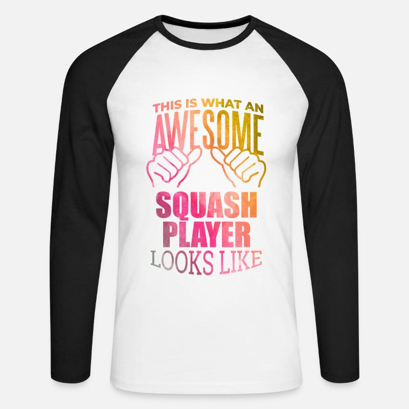 quetschen - Unisex Baseballshirt langarm - Weiß/Schwarz