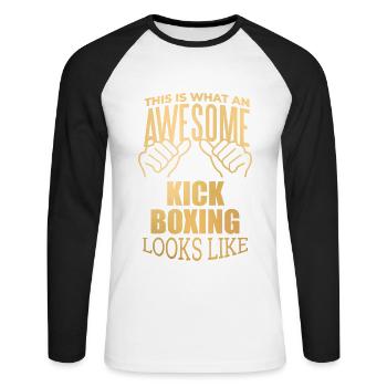 Kickboxer - Unisex Long Sleeve Baseball T-Shirt - white/black - Front - Nik (191cm)