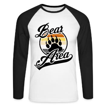 Patte de la région des ours LGBT Gay Pride Bear CSD - T-shirt baseball manches longues Homme - blanc/noir - Devant - Nik (191cm)