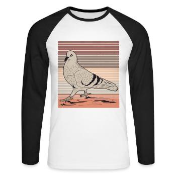 Pigeon street pigeon retro bird pigeon fancier - Unisex Long Sleeve Baseball T-Shirt - white/black - Front - Nik (191cm)