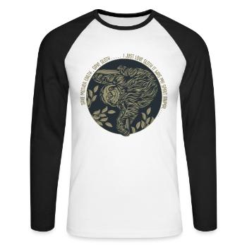 indolence - T-shirt baseball manches longues Homme - blanc/noir - Devant - Nik (191cm)