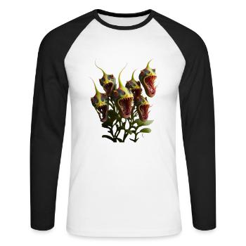 Morts-vivants et affamés - T-shirt baseball manches longues Homme - blanc/noir - Devant - Nik (191cm)