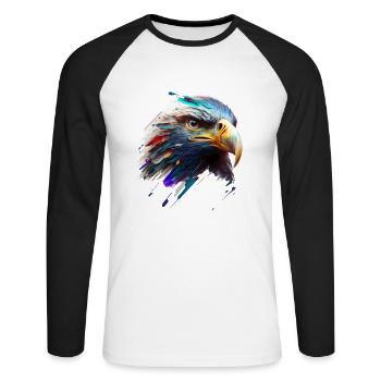 An eagle's eye: oil paintings in vivid colours - Unisex Long Sleeve Baseball T-Shirt - white/black - Front - Nik (191cm)