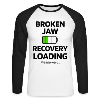 Jaw fracture | jaw surgery Desire to recover - Unisex Long Sleeve Baseball T-Shirt - white/black - Front - Nik (191cm)