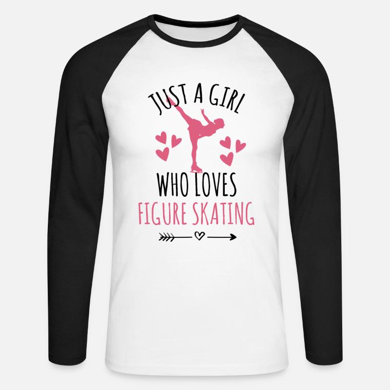 Eiskunstlauf Eiskunstläufer Mädchen Geschenk - Unisex Baseballshirt langarm - Weiß/Schwarz