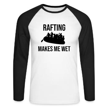 Rafting Geschenk | Rafter Wildwasser Rafting - Unisex Baseballshirt langarm - Weiß/Schwarz - Vorne - Nik (191cm)