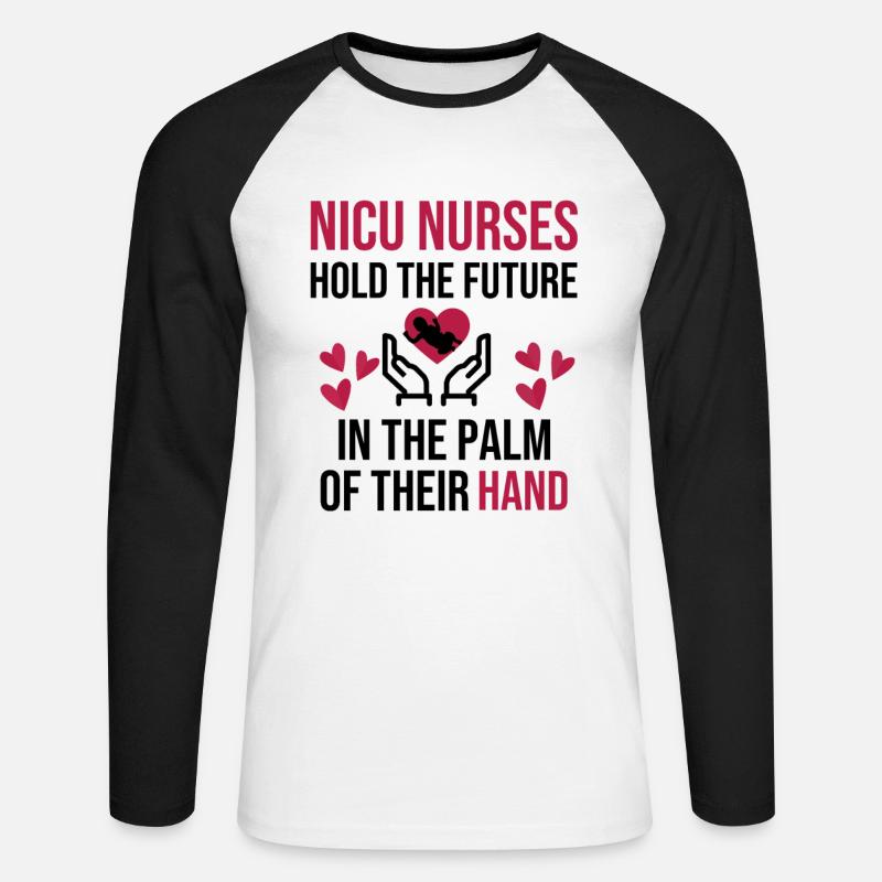 NICU Krankenschwester Geschenke | NICU Studentin - Unisex Baseballshirt langarm - Weiß/Schwarz