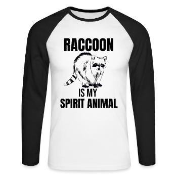 Cadeau de raton laveur amoureux du raton laveur - T-shirt baseball manches longues Homme - blanc/noir - Devant - Nik (191cm)