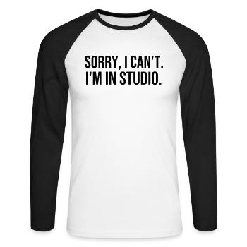 Architecte cadeau d’architecture étudiant architecture - T-shirt baseball manches longues Homme - blanc/noir - Devant - Nik (191cm)