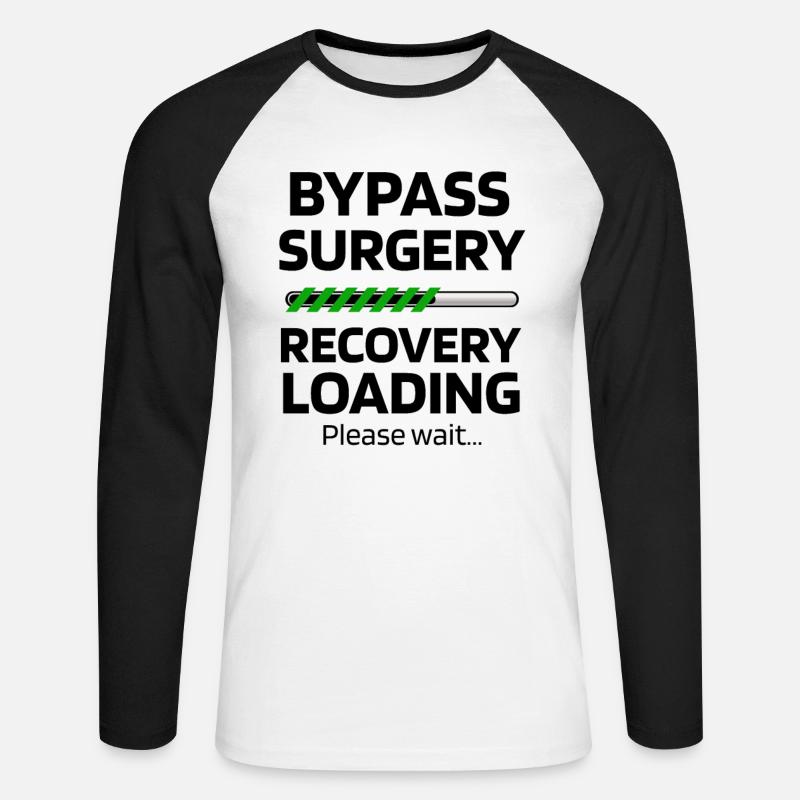 Bypass Operation Genesungsgeschenk Herz Operation - Unisex Baseballshirt langarm - Weiß/Schwarz
