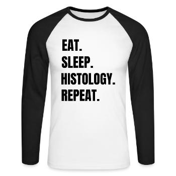 Histologie cadeau Histologie technicien histologe - T-shirt baseball manches longues Homme - blanc/noir - Devant - Nik (191cm)