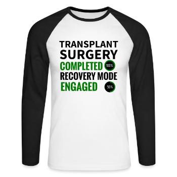 Organtransplantation Transplantation Überlebender - Unisex Baseballshirt langarm - Weiß/Schwarz - Vorne - Nik (191cm)