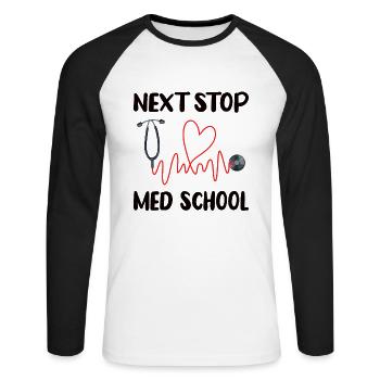 Medical student Future doctor medical studies - Unisex Long Sleeve Baseball T-Shirt - white/black - Front - Nik (191cm)