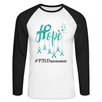 Post-traumatic stress disorder | PTSD fighter - Unisex Long Sleeve Baseball T-Shirt - white/black - Front - Nik (191cm)