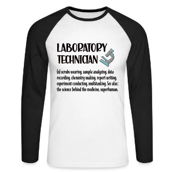 Laboratory Technician Medical Technician Laboratory Technician Lab Tech - Unisex Long Sleeve Baseball T-Shirt - white/black - Front - Nik (191cm)