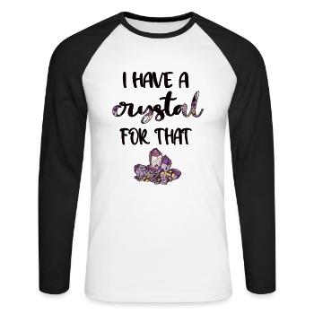 Crystals Gemstone Healing Stone Crystal Healer - Unisex Long Sleeve Baseball T-Shirt - white/black - Front - Nik (191cm)