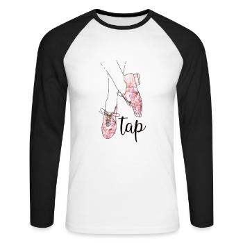 Tap dance Gifts Tap dancer Dance teacher - Unisex Long Sleeve Baseball T-Shirt - white/black - Front - Nik (191cm)