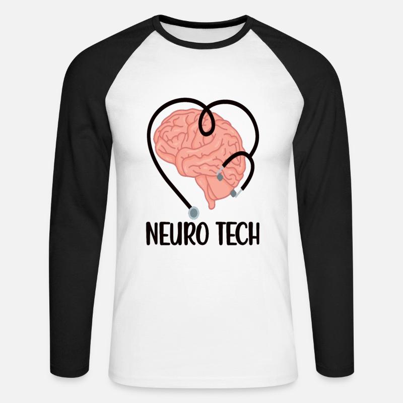 Neurologie Techniker Neurologischer Assistent - Unisex Baseballshirt langarm - Weiß/Schwarz