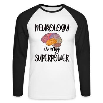 Neurologist neurology student neuro-nurse - Unisex Long Sleeve Baseball T-Shirt - white/black - Front - Nik (191cm)