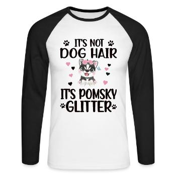 Pomsky Dog Lover Pomsky Owner Pomsky Mama - Unisex Long Sleeve Baseball T-Shirt - white/black - Front - Nik (191cm)