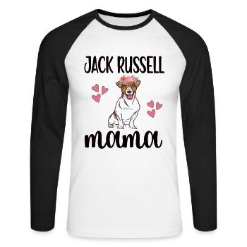 Jack Russell Terrier Mama Jack Russell propriétaire - T-shirt baseball manches longues Homme - blanc/noir - Devant - Nik (191cm)