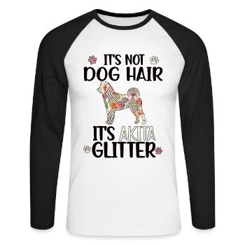 Akita Inu amant Akita Inu propriétaire chien maman - T-shirt baseball manches longues Homme - blanc/noir - Devant - Nik (191cm)
