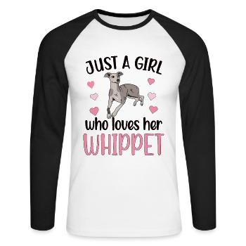 Whippet fille Whippet amant Whippet maman - T-shirt baseball manches longues Homme - blanc/noir - Devant - Nik (191cm)