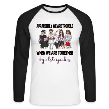 Girls' Holiday Girls Trip Excursion Girls Weekend - Unisex Long Sleeve Baseball T-Shirt - white/black - Front - Nik (191cm)
