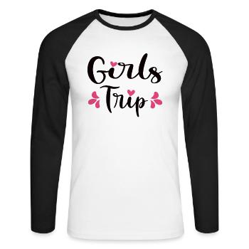 Girls' Holiday Girls Trip 2022 Girls Weekend - Unisex Long Sleeve Baseball T-Shirt - white/black - Front - Nik (191cm)