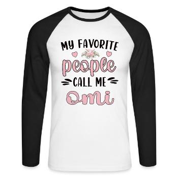 Grandma Appreciation Mother's Day Grandma Grandmother - Unisex Long Sleeve Baseball T-Shirt - white/black - Front - Nik (191cm)