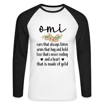 Best Grandma Mother's Day Gift Grandma Grandmother - Unisex Long Sleeve Baseball T-Shirt - white/black - Front - Nik (191cm)