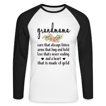 Grand-mère Grand-mère Appréciation Grand-mère Grand-mère Grand-mère - T-shirt baseball manches longues Homme - blanc/noir - Devant - Nik (191cm)