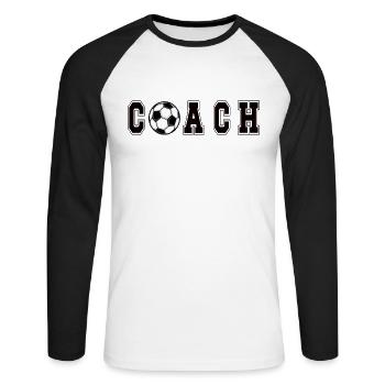 Football Coach Football Coach Football Training - Unisex Long Sleeve Baseball T-Shirt - white/black - Front - Nik (191cm)