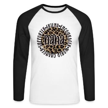 Nana Grandma Mother's Day Gift Nana Grandmother Sweet - Unisex Long Sleeve Baseball T-Shirt - white/black - Front - Nik (191cm)