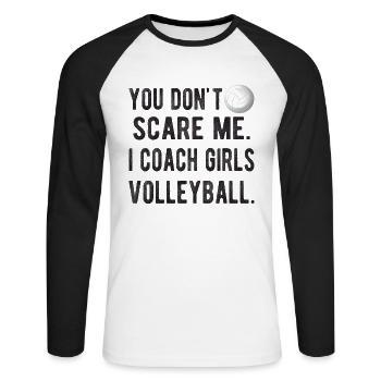 Volleyballtrainer Volleyball Coach Volleyballclub - Unisex Baseballshirt langarm - Weiß/Schwarz - Vorne - Nik (191cm)