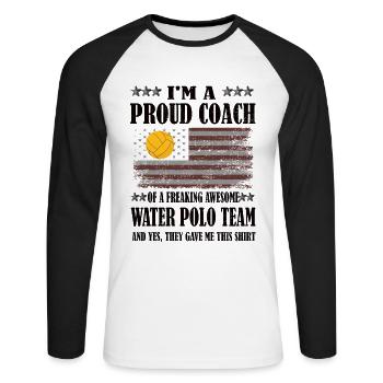 Water Polo Coach Water Polo Coach Water Polo Club - Unisex Long Sleeve Baseball T-Shirt - white/black - Front - Nik (191cm)