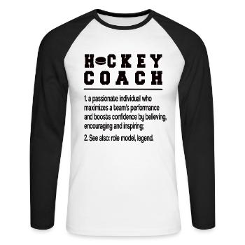 Best Ice Hockey Coach Ice Hockey Coach Gift - Unisex Long Sleeve Baseball T-Shirt - white/black - Front - Nik (191cm)