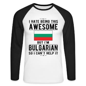 Bulgare Bulgarien Flagge Bulgarische Herkunft - Unisex Baseballshirt langarm - Weiß/Schwarz - Vorne - Nik (191cm)